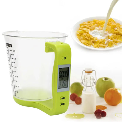 All-in-One Solution: Digital Kitchen Scale and Measuring Cup with LCD