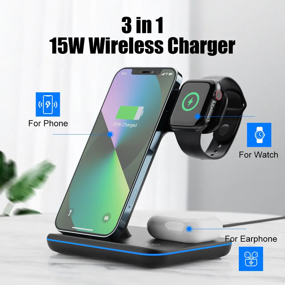 Simplify Your Charging: 3-in-1 Wireless Charger Stand