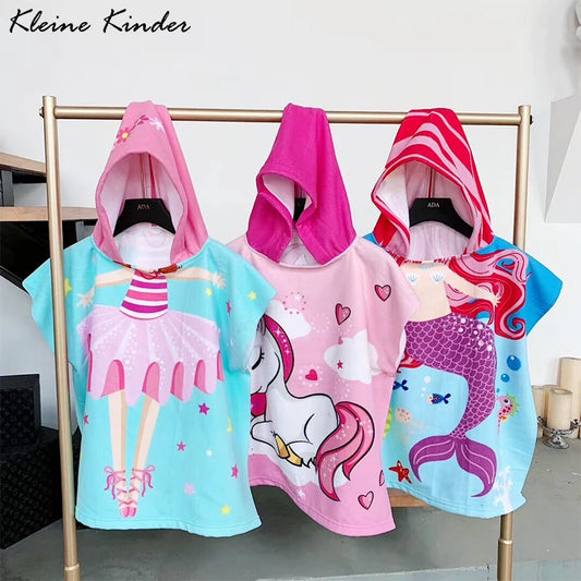 Towel Poncho Kids Cartoon