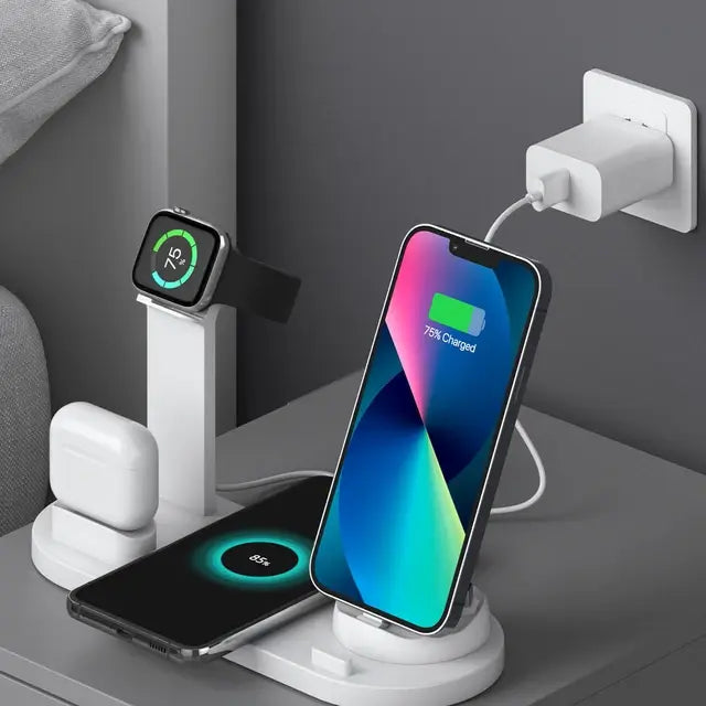 All-in-One Wireless Charging Station for iPhone, Apple Watch, and AirPods