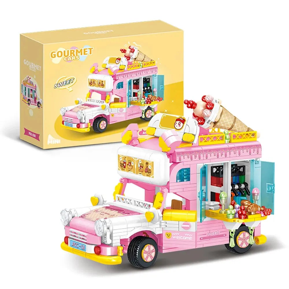 Building Blocks Mini Car Ice Cream Truck Model