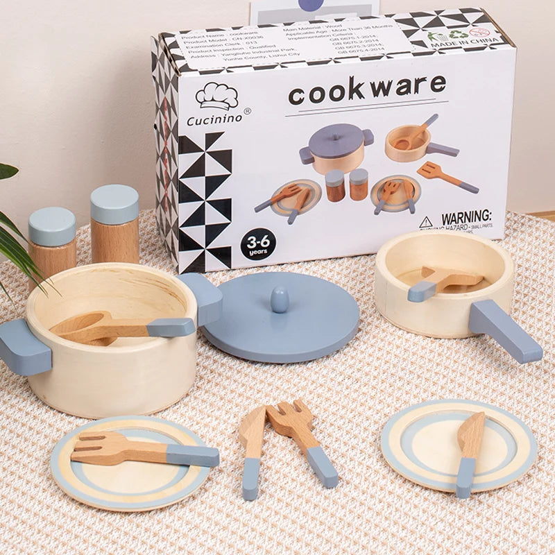 Kids Wooden Kitchen Play Set