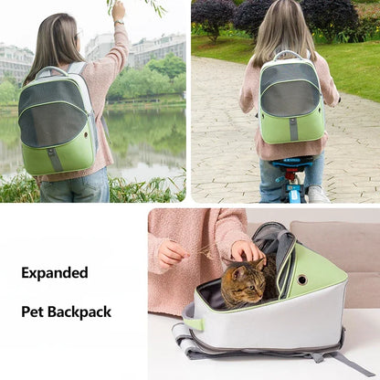 Scalable Pet Cat Dog Backpack - Portable Oxford Fabric Carrier Bag