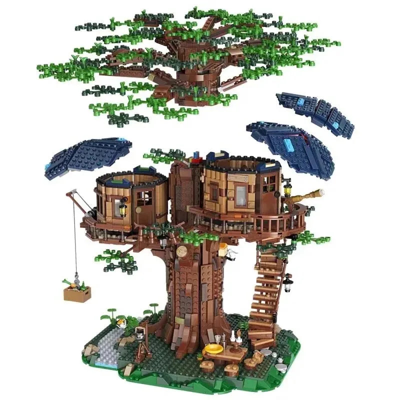 3036 PCS Tree House Bricks Set-Two Color Leaves