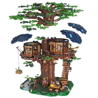 3036 PCS Tree House Bricks Set-Two Color Leaves