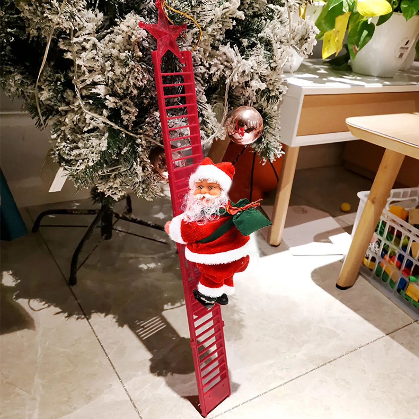 Electric Climbing Santa Claus with Ladder