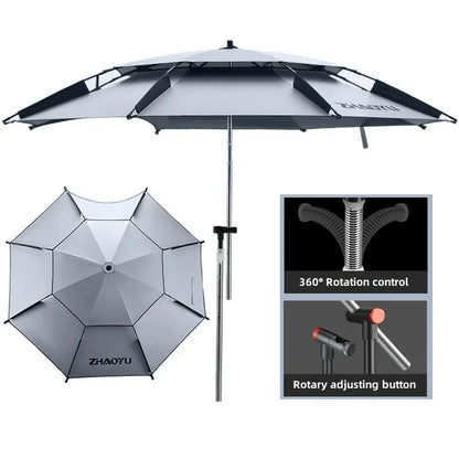 Adjustable Outdoor Umbrella – Double-Layer, Folding, Waterproof Parasol