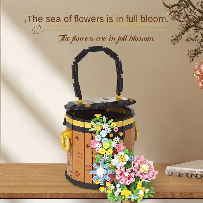 Floral Elegance: Eternal Flower Bag & Basket Building Set