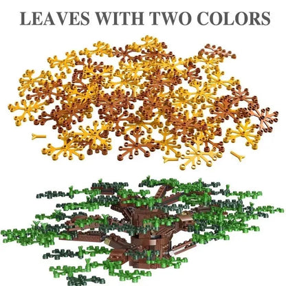 3036 PCS Tree House Bricks Set-Two Color Leaves