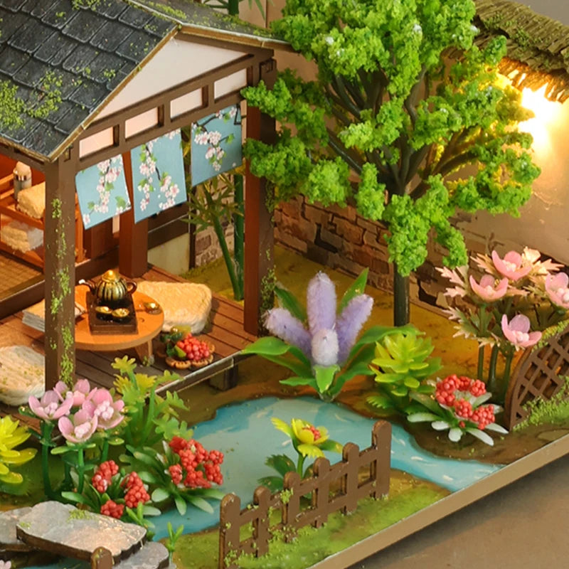 DIY Wooden Miniature Bamboo Courtyard - 3D Puzzle Dollhouse Kit