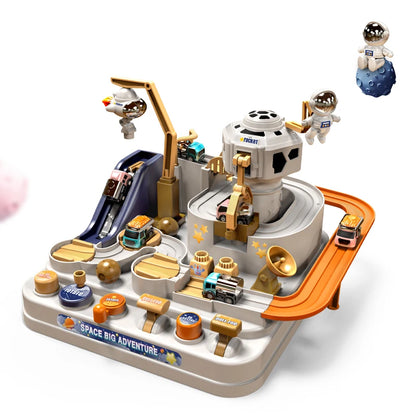 Racing Rail Car Model – Space, Aerospace, and Animals Themed Educational Toys for Children