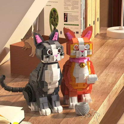 Cute Cat Assembly Block Action Toy Figures