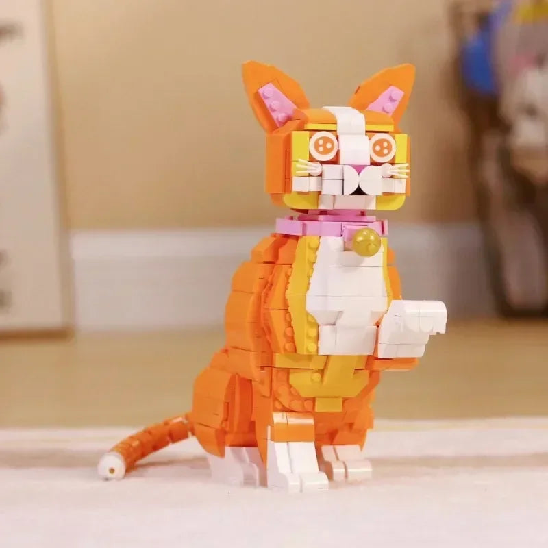 Cute Cat Assembly Block Action Toy Figures