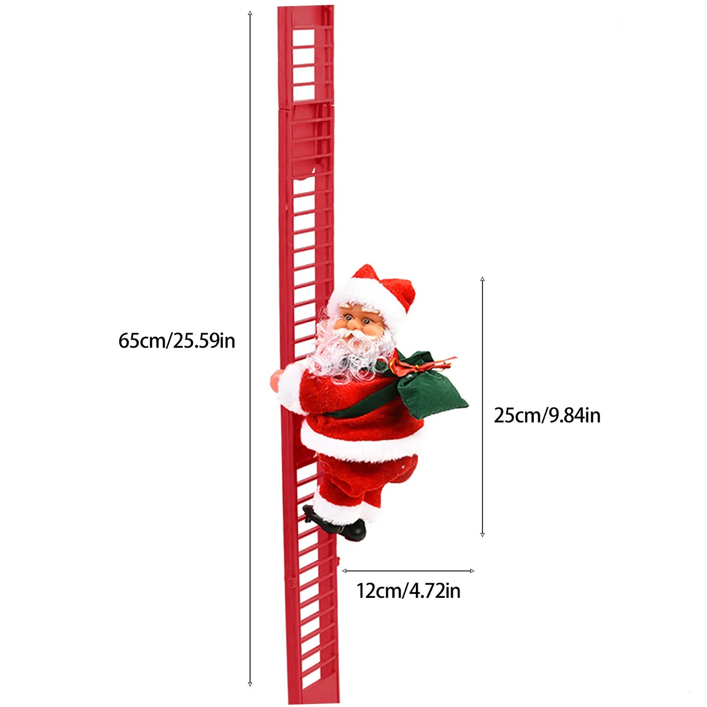 Electric Climbing Santa Claus with Ladder