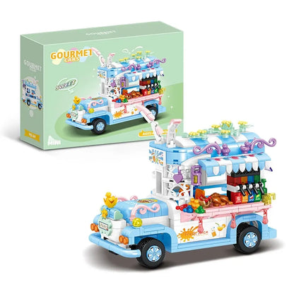 Building Blocks Mini Car Ice Cream Truck Model