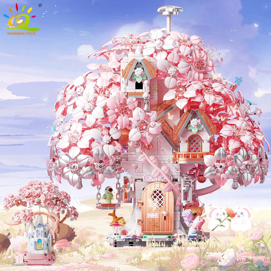 Discoloration Cherry Blossom MOC Flower Pink Tree House