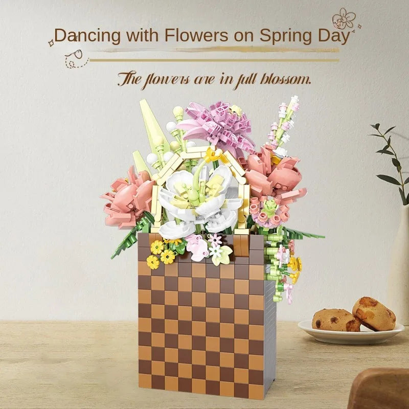 Floral Elegance: Eternal Flower Bag & Basket Building Set