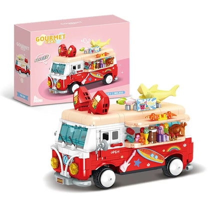 Building Blocks Mini Car Ice Cream Truck Model