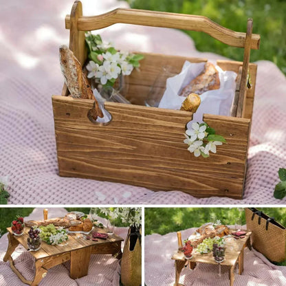 Portable Picnic Solution: Folding Basket / Table