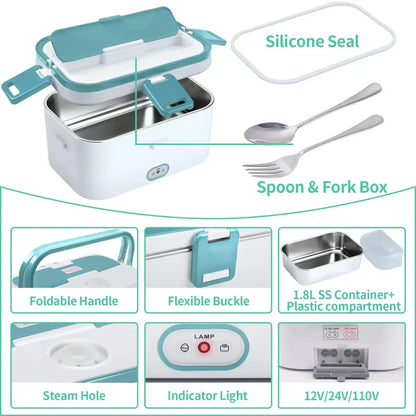 Hot Meals Anywhere: 3-in-1 Electric Lunch Box