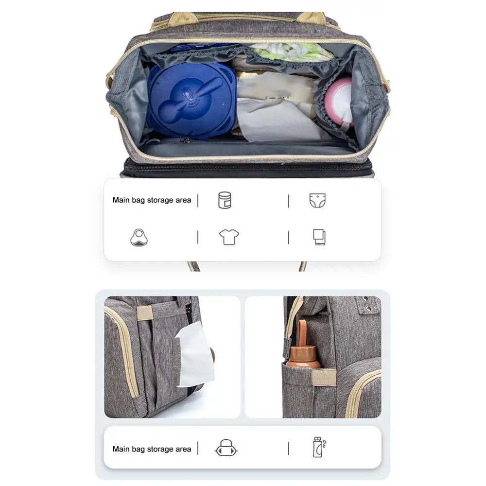 2-in-1 Baby Bag: Diaper Organizer and Cozy Bed